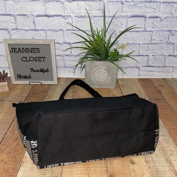 VICTORIAS SECRET Limited Edition Black & Silver Sequin Tote Bag $68 - Picture 3 of 10